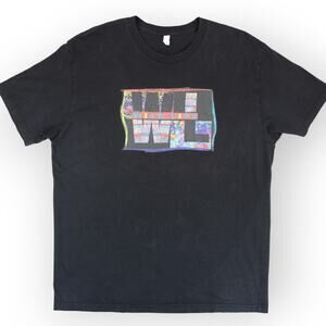 WILD LIFE T-Shirt Large Faded Black Next Level Y2K Loot Crate